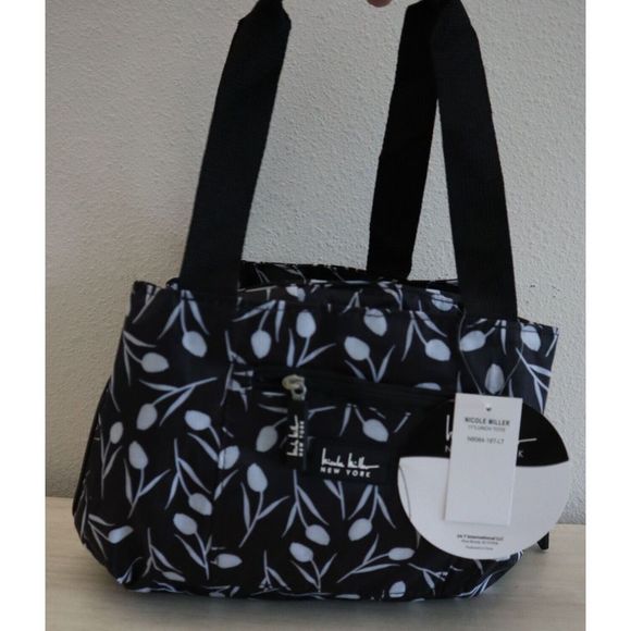 Nicole Miller New York N80844-18T Floral Print Insulated 11" Lunch Tote - Picture 1 of 9